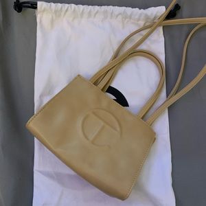 Telfar small cream bag